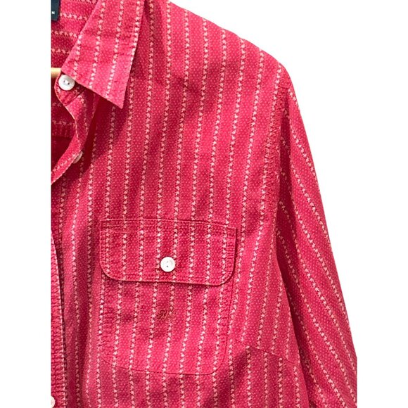 Lauren Ralph Lauren Red White Floral Striped Dot Button Up Cottagecore Prairie - Picture 2 of 7